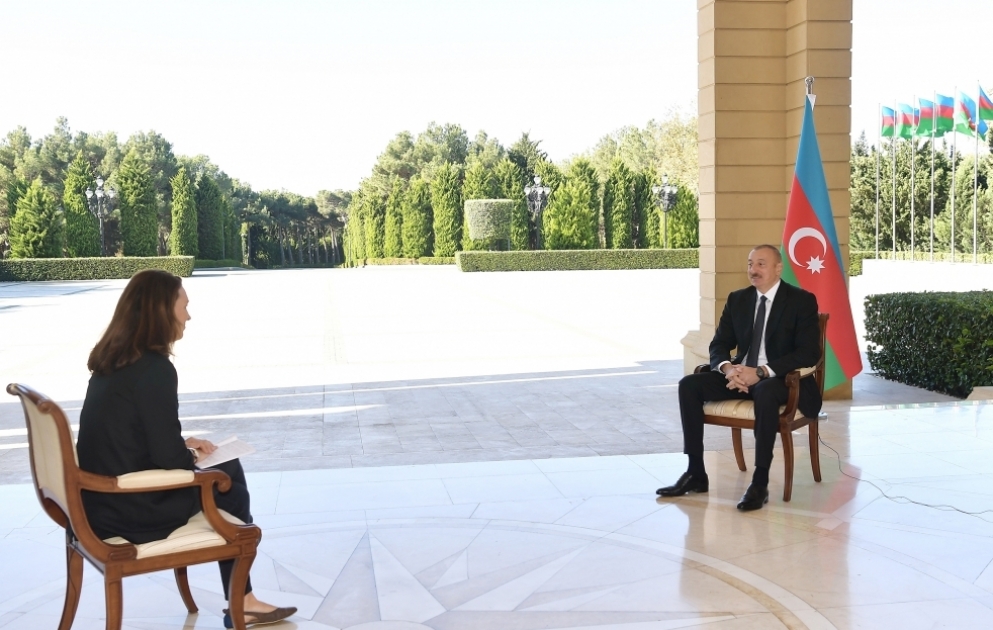 Präsident Ilham Aliyev gibt französischem Fernsehsender France 24 Interview