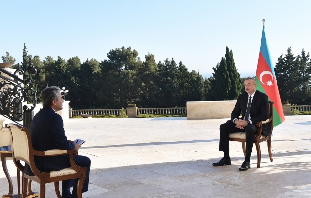Präsident Ilham Aliyev gibt türkischem TV-Sender A Haber Interview