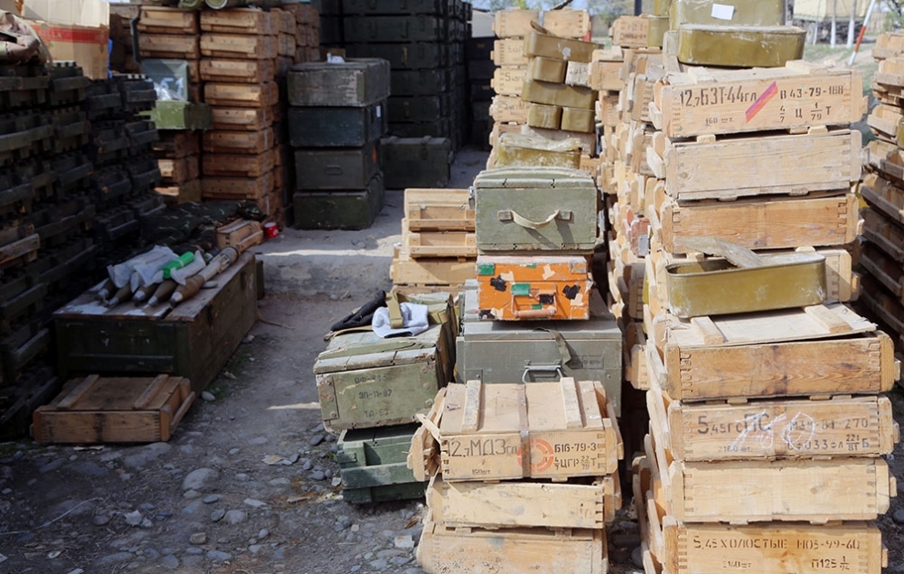 Enemy military equipment and weapons seized