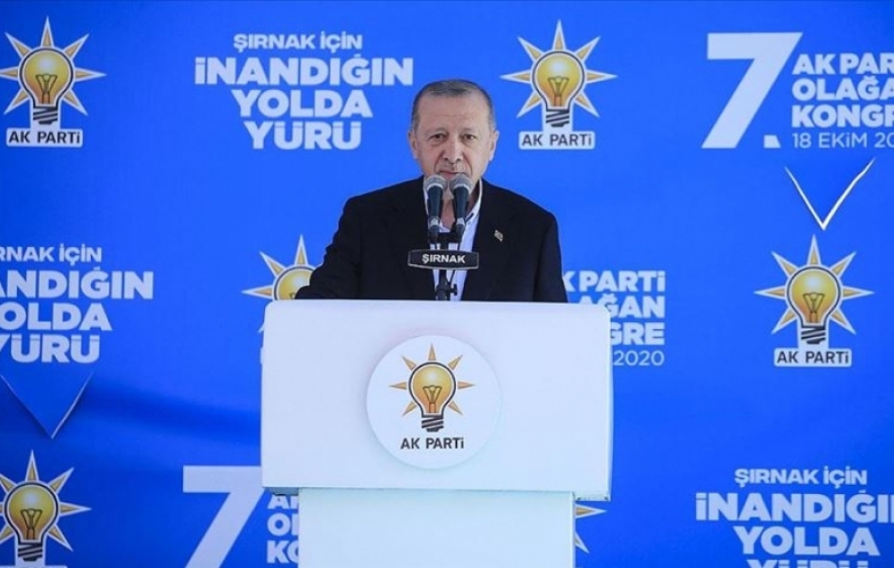 Rəcəb Tayyib Ərdoğan:Azərbaycanlı qardaşlarımız işğal altındakı torpaqlarını azad etmək üçün mübarizə aparırlar