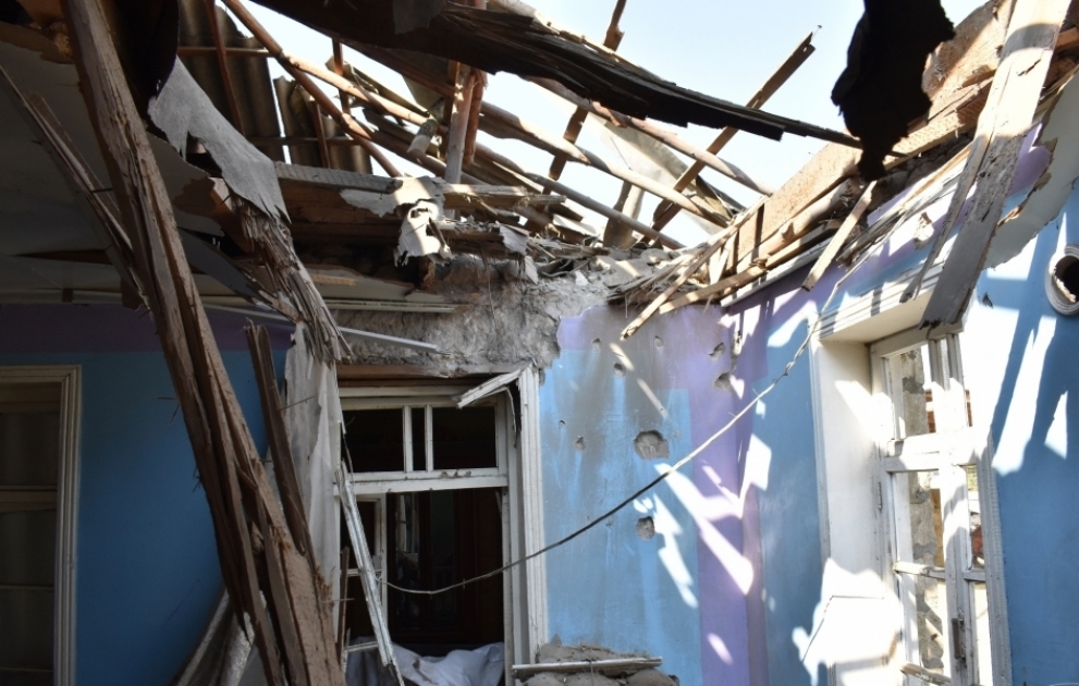 Agjabadi residential settlements subjected to heavy artillery shelling