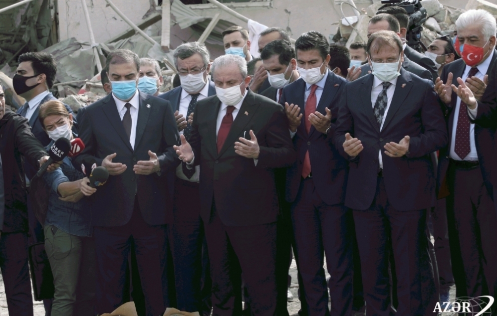 Delegation led by Turkish Parliament Speaker Mustafa Sentop arrives in Ganja