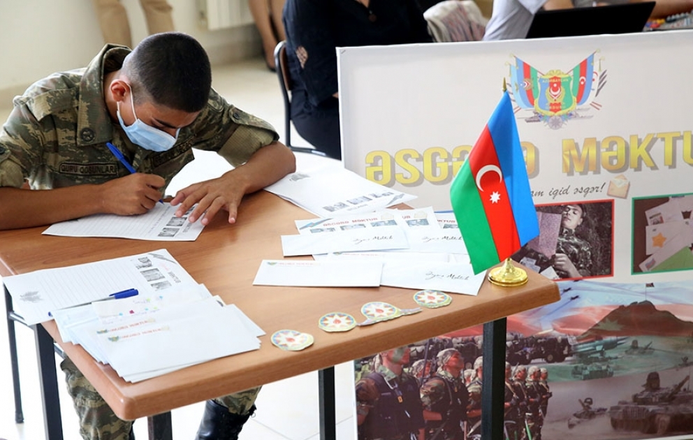 Döyüşlərdə iştirak edən şəxsi heyət üçün “Əsgərə məktub” layihəsi keçirilib