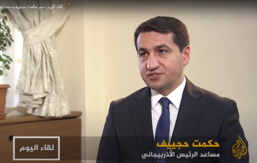 Prezidentin köməkçisi Hikmət Hacıyev “Al Jazeera” kanalına müsahibə verib