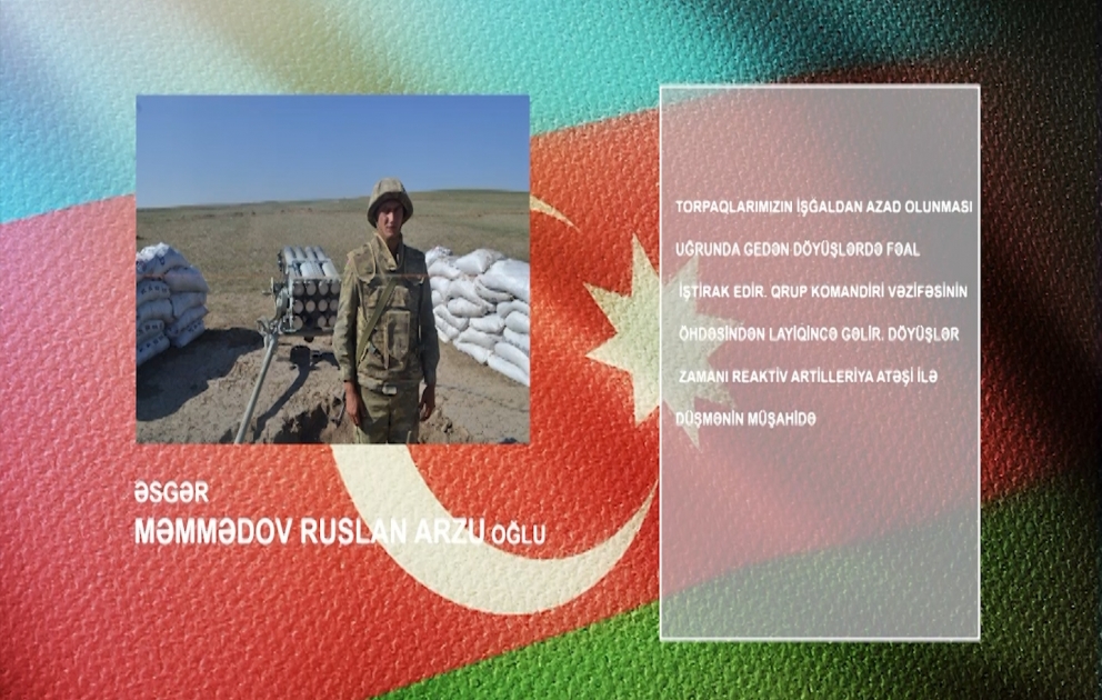 Düşmənin müşahidə məntəqəsini məhv edən əsgərimiz