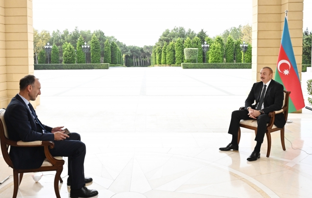Präsident Ilham Aliyev gibt deutschen Fernsehsender ARD Interview