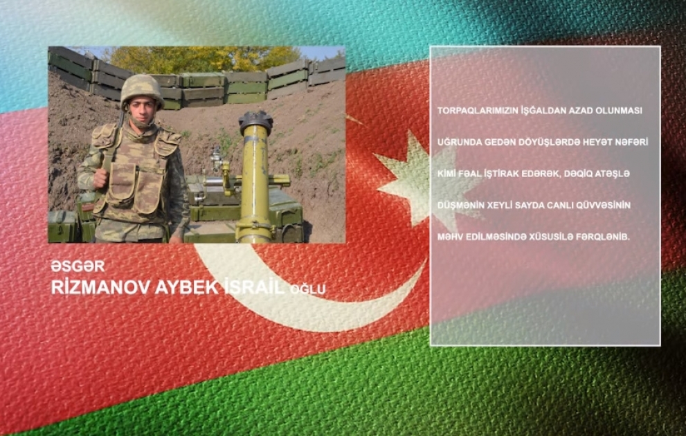 Düşmənin xeyli sayda canlı qüvvəsinin məhv edilməsində fərqlənən əsgərimiz