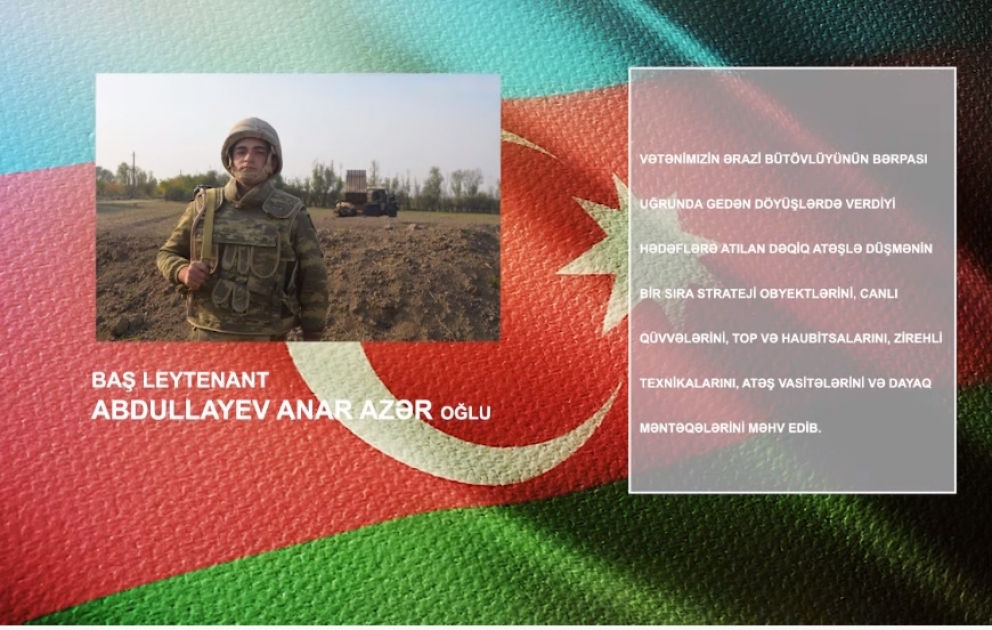Düşmənin zirehli texnikalarını, atəş vasitələrini məhv edən hərbçimiz