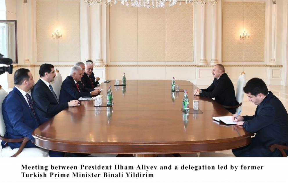 President Ilham Aliyev received delegation led by former Turkish PM Binali Yildirim