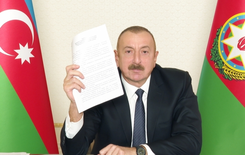 Prezident İlham Əliyev: Bu bəyanatda Dağlıq Qarabağın statusu haqqında bir kəlmə də yoxdur