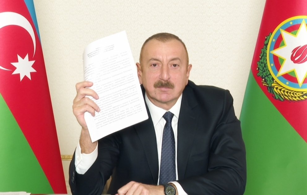 Президент Ильхам Алиев: В данном заявлении нет ни единого слова о статусе Нагорного Карабаха