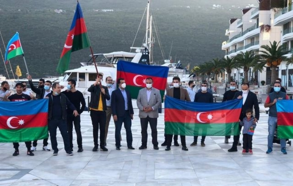Azərbaycanın tarixi Qələbəsi münasibətilə Monteneqroda yürüş təşkil olunub