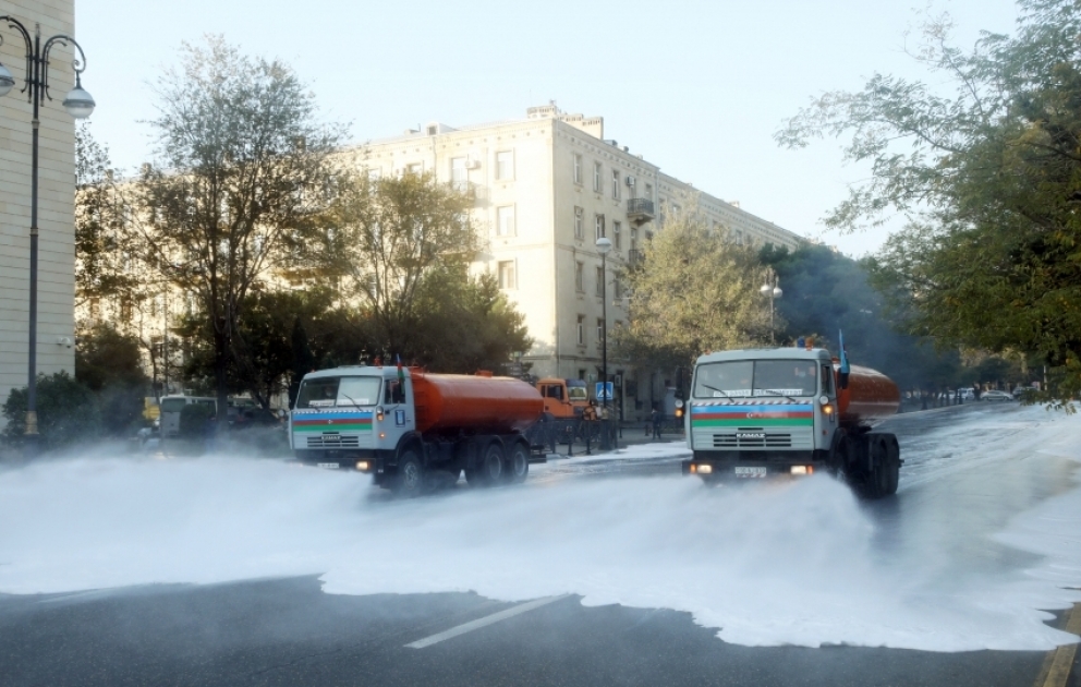 Baku City Executive Authority disinfects streets again