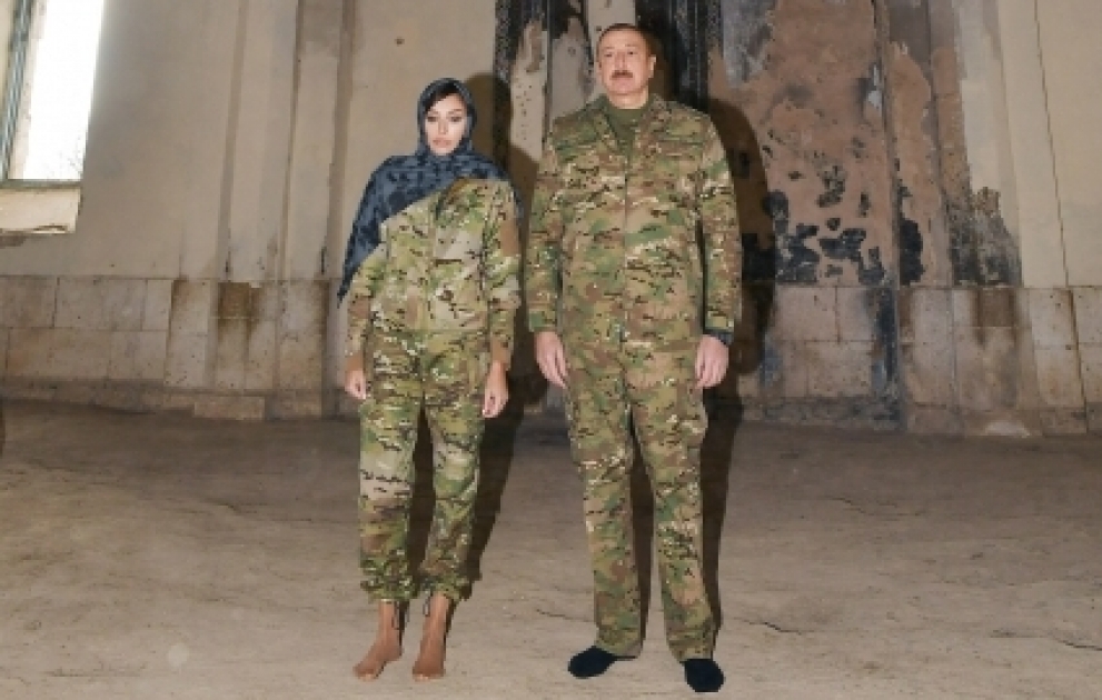 President Ilham Aliyev and first lady Mehriban Aliyeva visited liberated from occupation Aghdam city