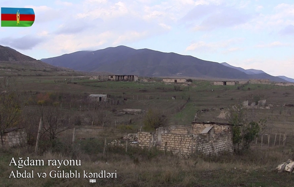 İşğaldan azad olunmuş Ağdam rayonunun Abdal və Gülablı kəndlərinin videogörüntüləri