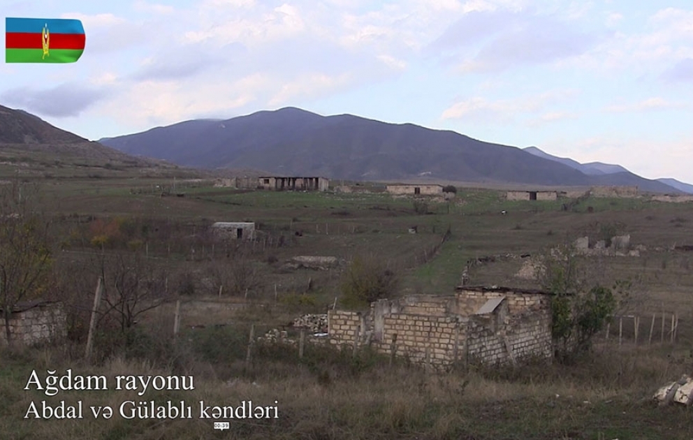 Video footage of liberated from the occupation Abdal and Gulabli villages of Aghdam region