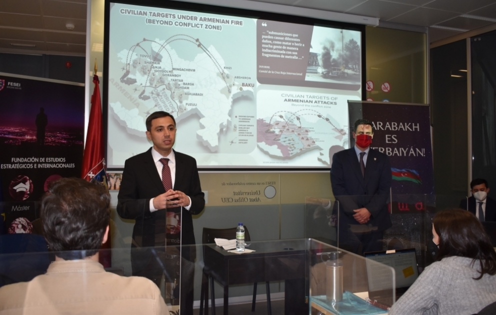 İspaniyanın nüfuzlu beyin mərkəzində keçirilən seminarda Ermənistanın törətdiyi müharibə cinayətlərindən danışılıb