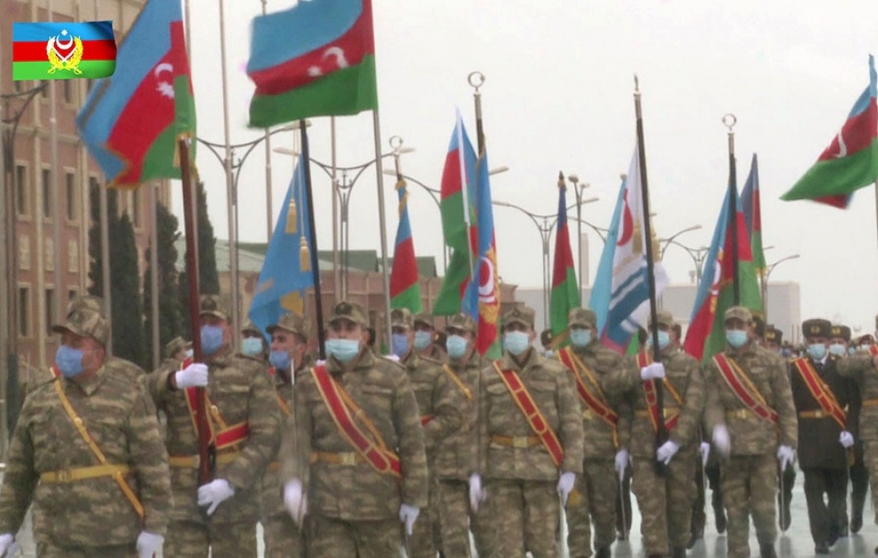 Vətən müharibəsində qələbəyə həsr olunmuş hərbi parada hazırlıq məşqləri keçirilir