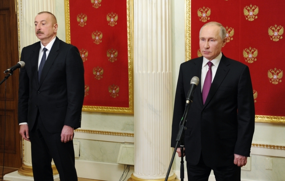 Russian President, Azerbaijani President and Armenian Prime Minister made press statements