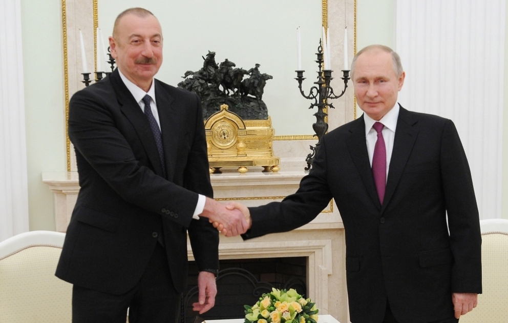 Azerbaijani President Ilham Aliyev, Russian President Vladimir Putin held bilateral meeting