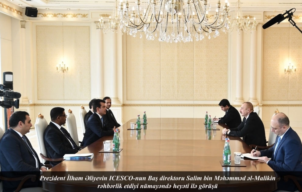 Prezident İlham Əliyev ICESCO-nun Baş direktorunun rəhbərlik etdiyi nümayəndə heyətini qəbul edib