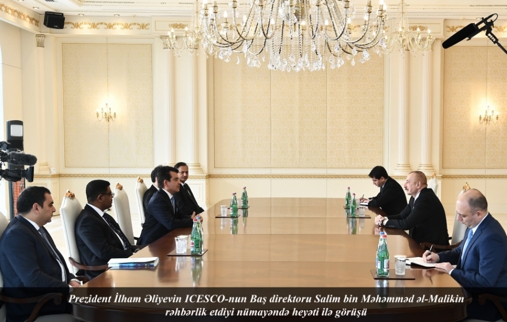 Le président Ilham Aliyev reçoit la délégation menée par le Directeur général de l’ICESCO