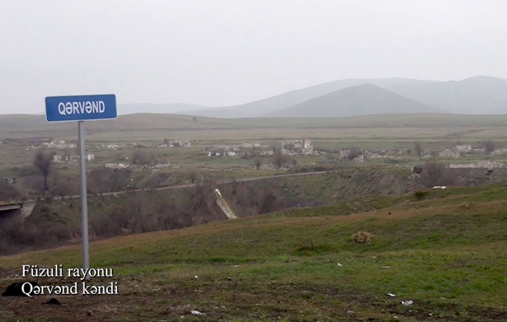 Une vidéo du village de Guervend de la région de Fuzouli a été diffusée