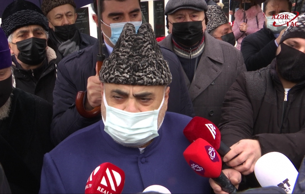 Hacı Allahşükür Paşazadə: 20 Yanvar şəhidləri Müstəqilliyimizin başlanğıcında özlərini qurban verdilər