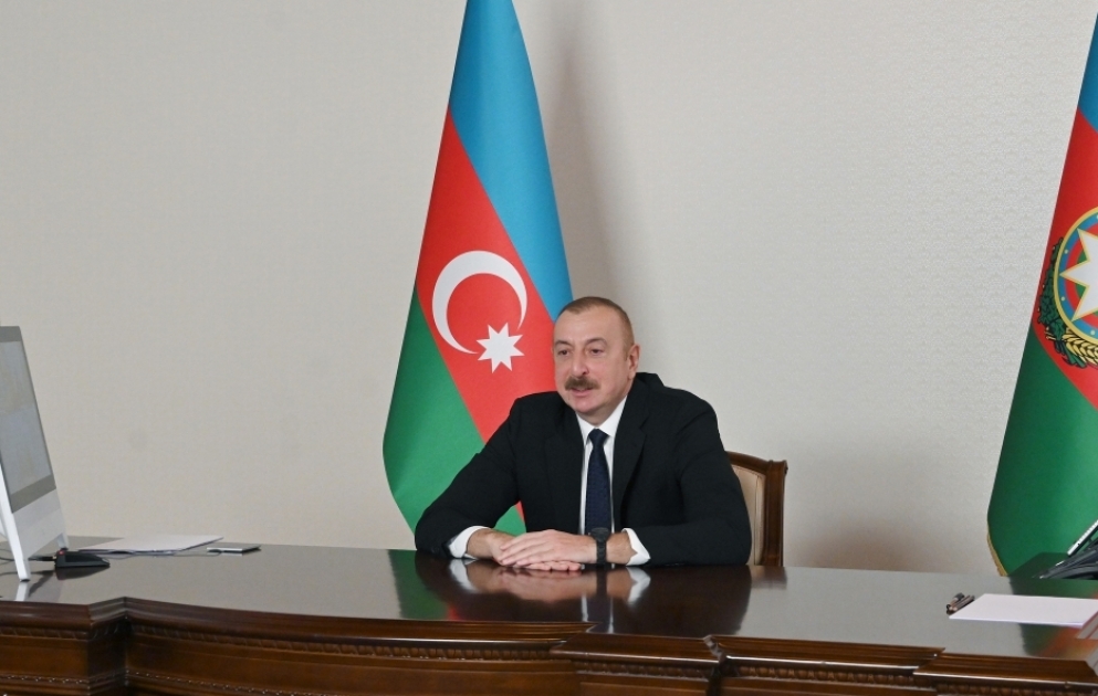 A meeting through video conferencing was held between President Ilham Aliyev and President of Turkmenistan Gurbanguly Berdimuhamedov