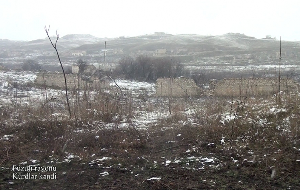 Une vidéo du village de Kurdler de la région de Fuzouli a été diffusée