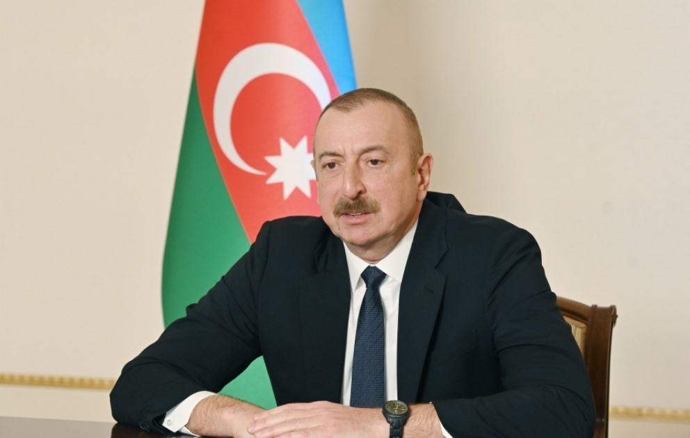 Prezident İlham Əliyev Aydın Kərimovu Prezidentin Şuşa rayonunda xüsusi nümayəndəsi təyin olunması ilə əlaqədar videoformatda qəbul edib