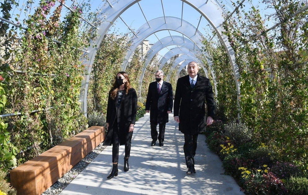 Prezident İlham Əliyev və birinci xanım Mehriban Əliyeva paytaxtın Yasamal rayonunda yeni salınan meşə tipli parkın açılışında iştirak ediblər
