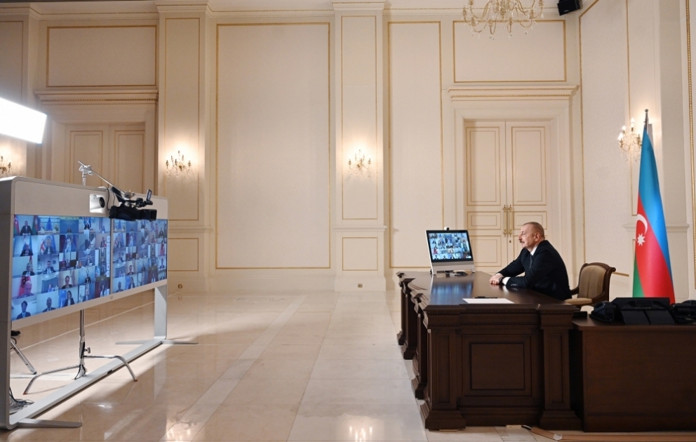 Prezident İlham Əliyev Cənub Qaz Dəhlizi Məşvərət Şurası çərçivəsində nazirlərin videokonfrans formatında VII iclasında çıxış edib