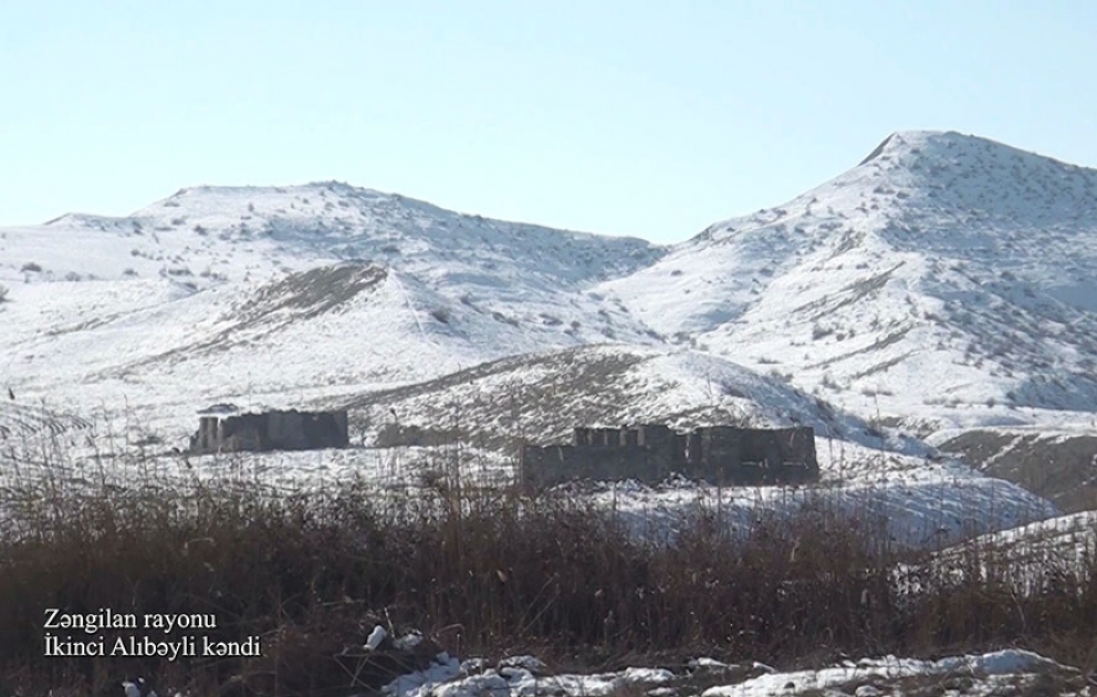 Defense Ministry releases footage of Ikinji Alibeyli village of Zangilan district