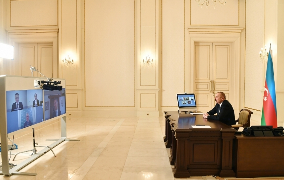 President Ilham Aliyev received in a video format Chief Executive Officer and other senior officials of Signify