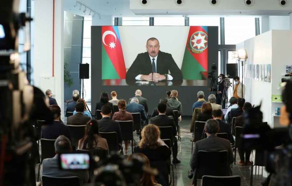 President Ilham Aliyev gives press conference for local and foreign media representatives