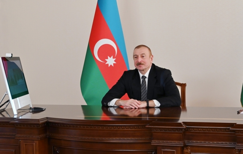 Prezident İlham Əliyev Pakistanın Birləşmiş Qərargah Rəisləri Komitəsi sədrinin başçılıq etdiyi nümayəndə heyətini videoformatda qəbul edib