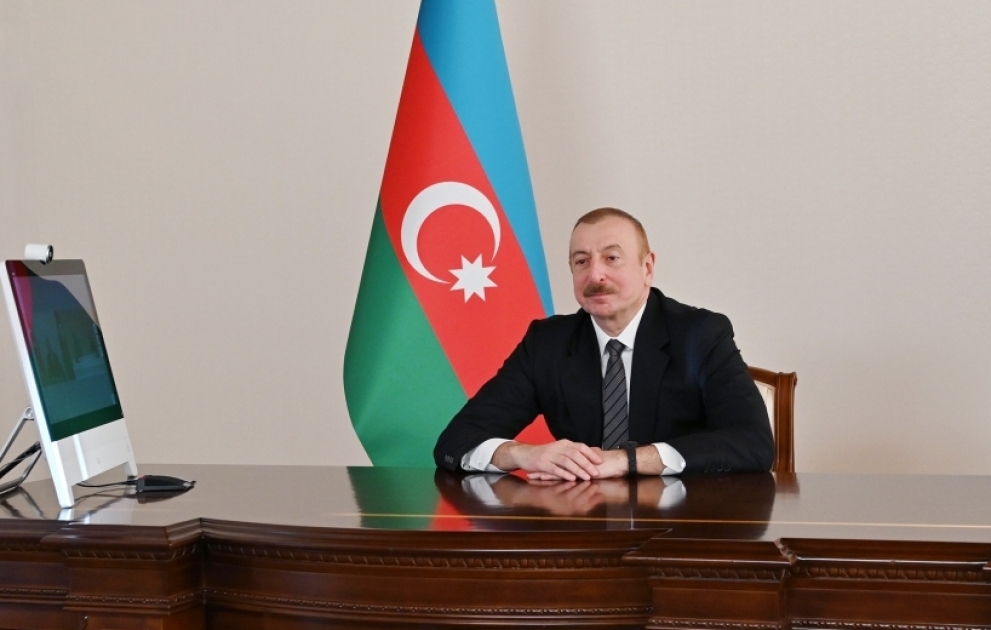 President Ilham Aliyev received in a video format delegation led by Chairman Joint Chiefs of Staff Committee of Pakistan