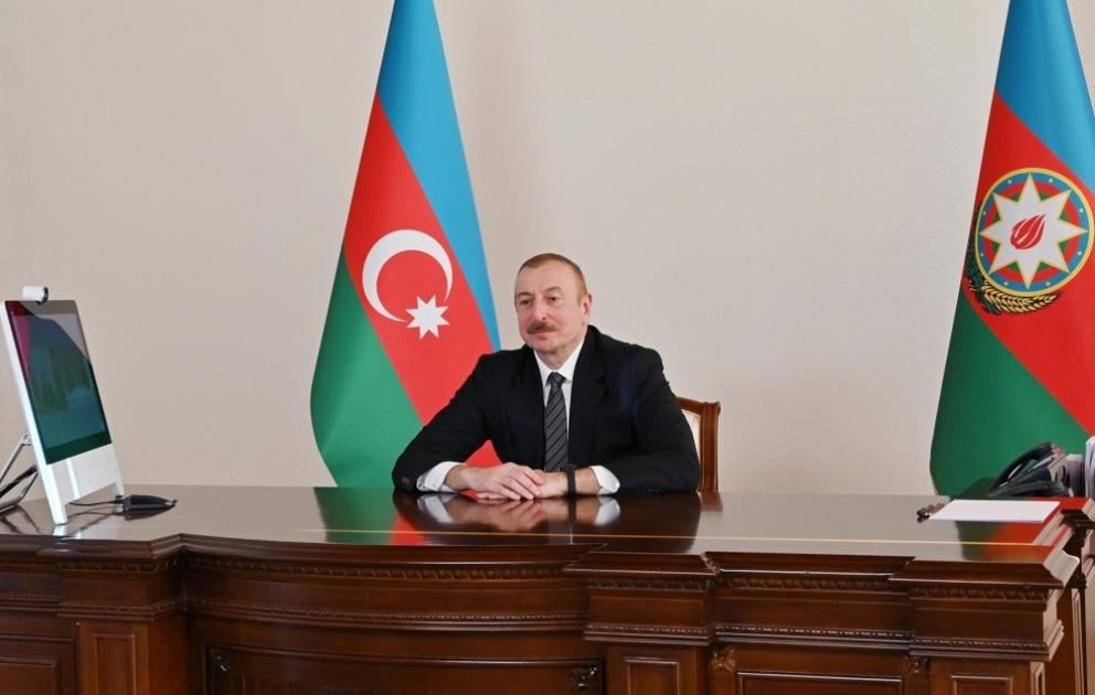 Prezident İlham Əliyev Pakistanın Birləşmiş Qərargah Rəisləri Komitəsi sədrinin başçılıq etdiyi nümayəndə heyətini videoformatda qəbul edib