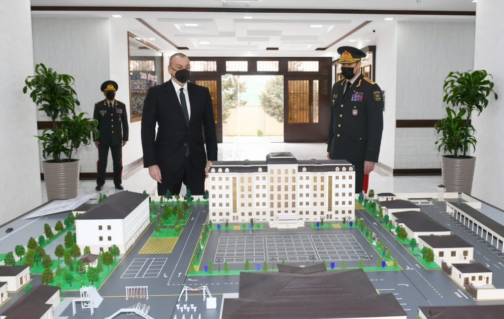 President Ilham Aliyev attended opening of Internal Troops` newly-built military unit