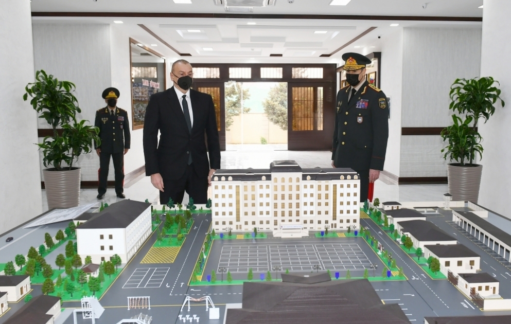 Prezident İlham Əliyev Daxili Qoşunların yeni inşa olunan “N” hərbi hissəsinin açılışında iştirak edib
