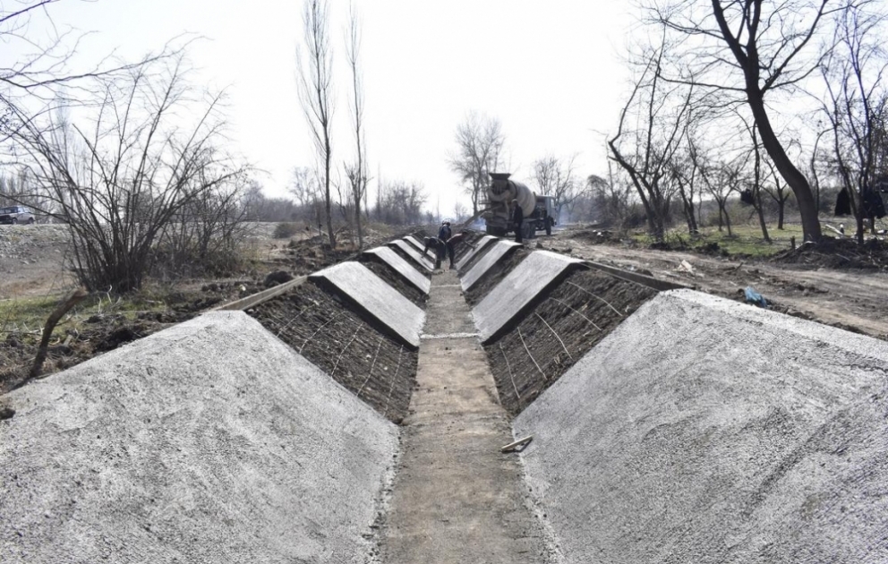 Şabranda son illər 100 kilometrdən artıq torpaq kanal beton kanalla əvəzlənib