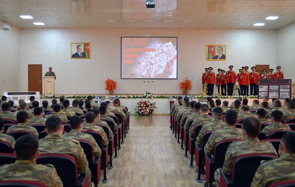 Azərbaycanlıların soyqırımının ildönümü ilə bağlı Azərbaycan Ordusunda silsilə tədbirlər keçirilib