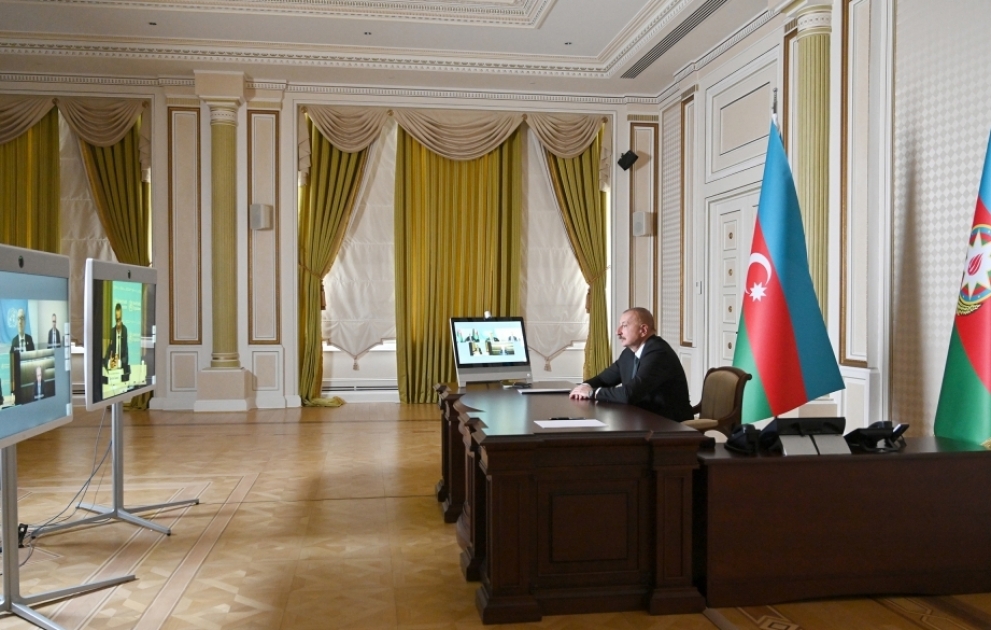 President Ilham Aliyev met with WHO Director General in format of videoconference
