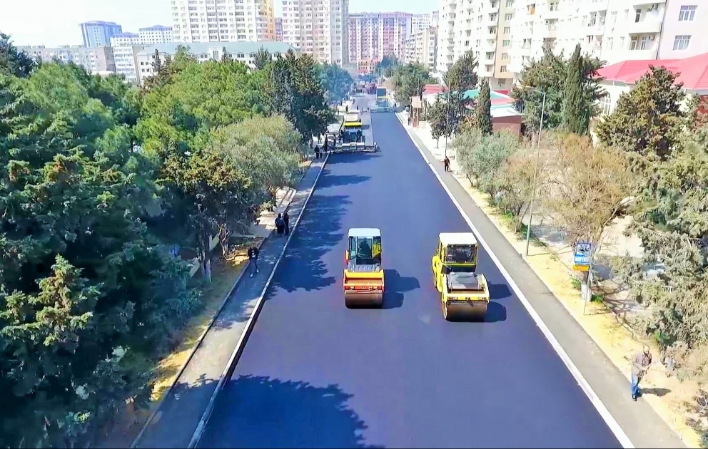 Xətai rayonunda Xudu Məmmədov küçəsi təmir edilir