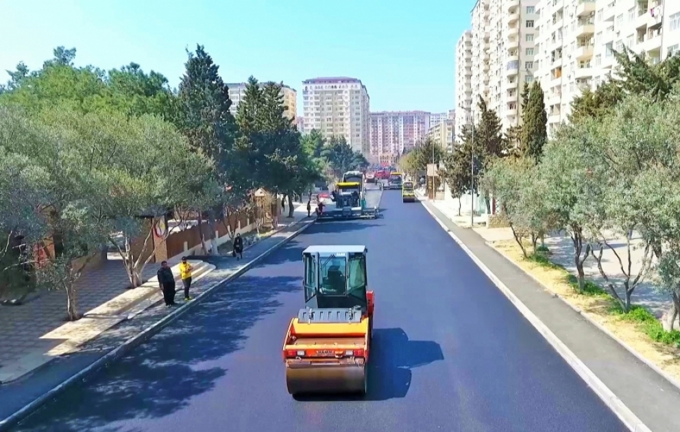 Ремонтируется улица Худу Мамедова в столице