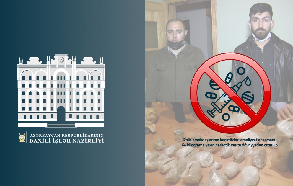 Polis 64 kiloqram narkotik vasitəni dövriyyədən çıxarıb