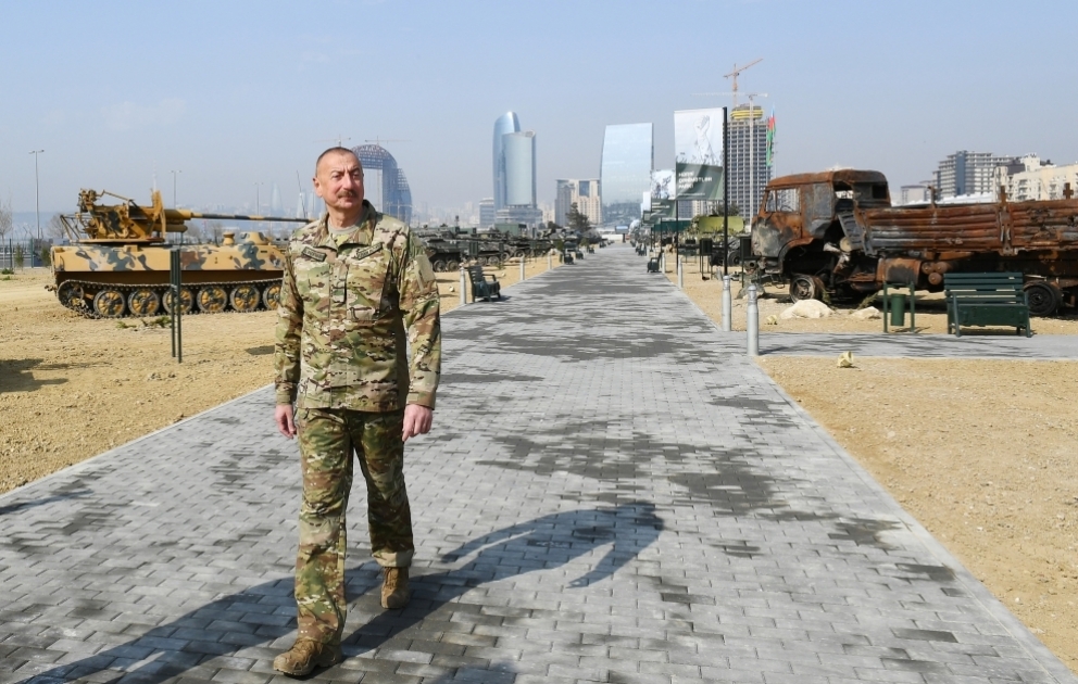 President Ilham Aliyev attended opening of Military Trophy Park in Baku