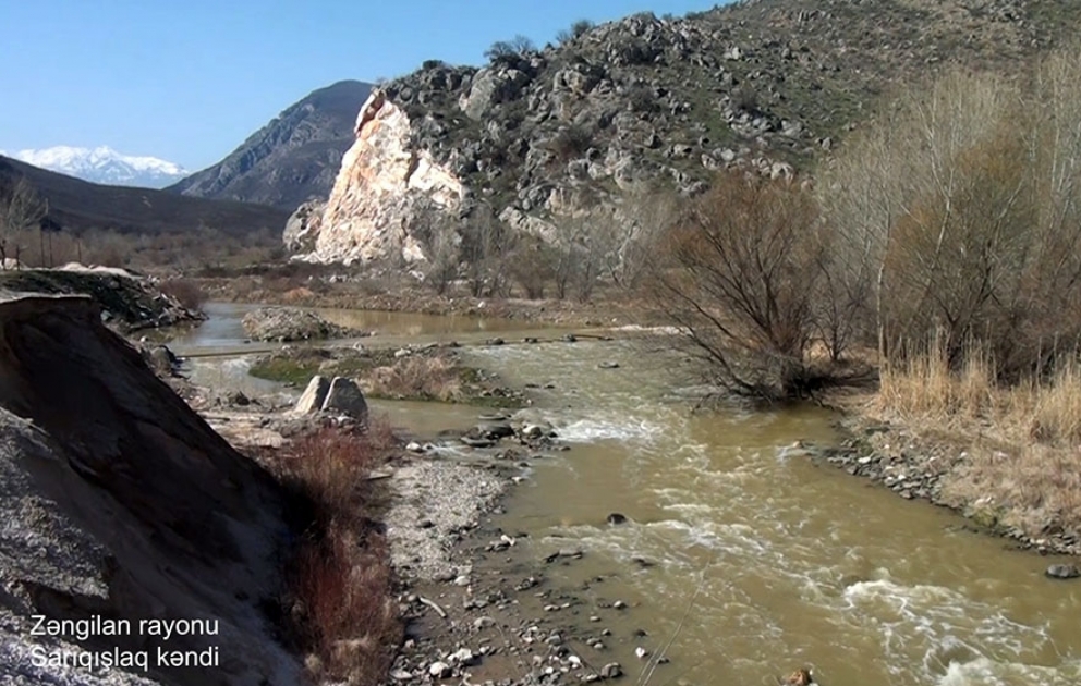 Footage of Sarigishlag village of Zangilan