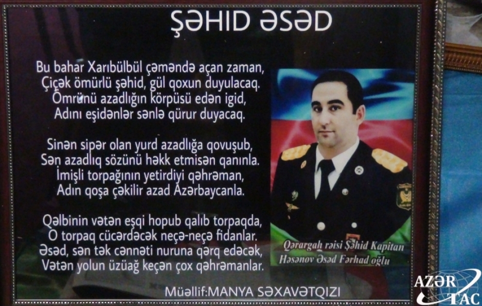 “Sən hərbçi anasısan, mən tək sənin yox, Vətənin oğluyam...”